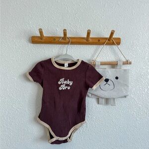 “Baby Bro” Brown Kids Onesie